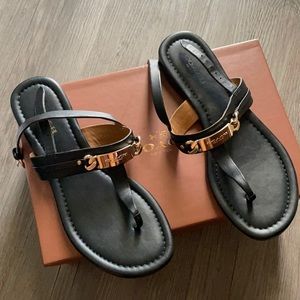 Women’s matte coach sandals size 6